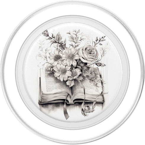 Cute Book Lover Reading Bookworm Botanical Books and Flowers Reading Book Lover Floral PopSockets MagSafe PopGrip