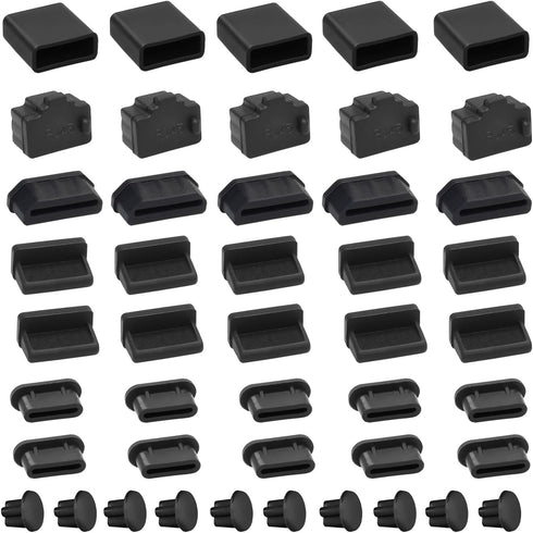 USB Port Cover Silicone USB Port Protection Caps, Dust Plug for USB C, 3.5mm Headphone, USB A, HDMI, RJ45 Ethernet