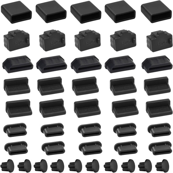 USB Port Cover Silicone USB Port Protection Caps, Dust Plug for USB C, 3.5mm Headphone, USB A, HDMI, RJ45 Ethernet