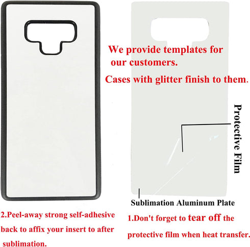 JUSTRY 5 PCS Sublimation Blank Phone Case Blanks for Samsung Galaxy Note 9 - Soft Rubber Protective Shockproof Slim