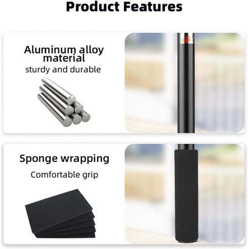 Kaeltsyn 3 Extendable Cameras Extension Rod Foldable Sports Cameras Selfie Stick for Pocket Vlog Accessories Stick