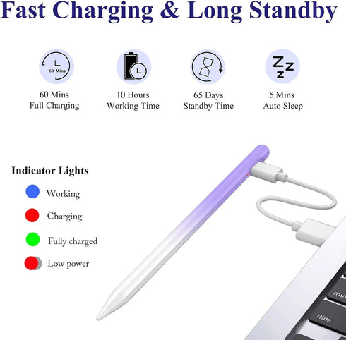 CMARS A9/A9+, Stylus Pen for Android/Samsung POM Tip Phone Pencil with Magnetic, Rechargeable Fine Point Tablet Pencil