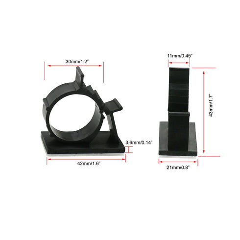 Cable Clips, GLE2016 Self-Adhesive Wire Holder, 20 Pack Black, Cord Management Clamps