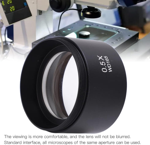 WD165 0.5X Objective Lens, Wide Field Magnification Microscope Lens for Laboratory Use