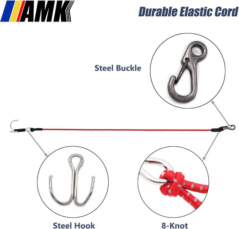 4Pcs 28in 1/10 Winch SCX10 TRX6 TRX4 Gen7 Gen8 D90 TF5 AMK Scale Elastic RC Crawler Tow Ropes with Hook Kinetic Straps