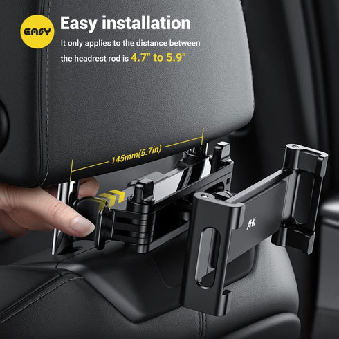 AHK Car Headrest Mount Holder for iPad Pro/Air/Mini, Tablets, Nintendo Switch, 360 Rotation
