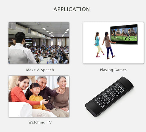 Air Mouse MX3 Pro Backlit Mini Keyboard Remote Control, Mini Wireless Keyboard & IR Learning Air Mouse