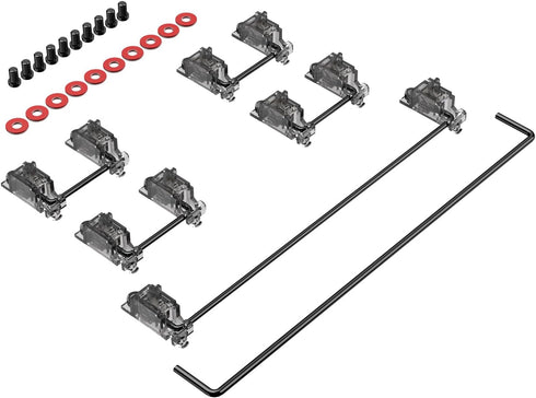 DUROCK Stabilizer V3, Screw in Stabilizers with 2u 6.25u 7u Wires for Mechanical Keyboards (V3 Smokey Black 80% Kit)
