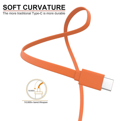 Charge 4 Type C Charger Cable for Flip 5, Charge 4, JRPOP Speaker, Endurance Peak, CHARGE4BLKAM (Orange)