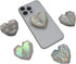 Generic Crystal Heart Phone Grip Stand (Adhesive), Iridescent Prism Expanding Phone Holder & Kickstand, Faceted Clear