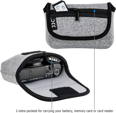JJC Compact Camera Case Travel Pouch Sleeve for Sony ZV-1 II, ZV1II, ZV1F, ZV-1F, ZV1, RX100 VII, VI, VA, Canon G7X,