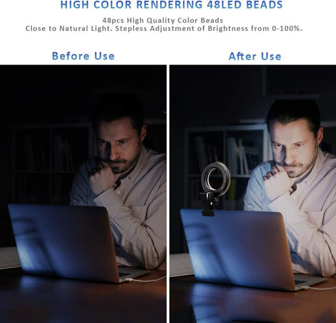 Cyezcor Video Conference Lighting Kit, Ring Light for Monitor Clip On,for Remote Working, Distance Learning,Zoom Call