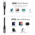 AGVEE 6ft USB-C OTG to Micro USB Cable (2 Pack) - Braided Charger for Samsung Galaxy, LG, PS4, Xbox, Android - Dark Gray