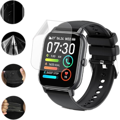Compatible for Nerunsa P66D Smart Watch Screen Protector (6 Pack), Flexible Full Coverage Clear TPU Film for Poounur
