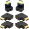 6Pack 3D and 4K HDMI Angled Adapter Combo, 2 Pcs 90 and 270 Degree, 4 Pcs Vertical Flat HDMI Adapter