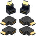 6Pack 3D and 4K HDMI Angled Adapter Combo, 2 Pcs 90 and 270 Degree, 4 Pcs Vertical Flat HDMI Adapter