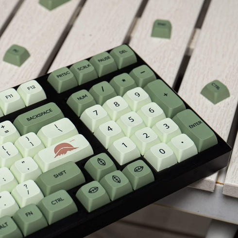 mintcaps Matcha Green PBT Keycaps Set 124 Keys Custom Cute XDA Profile Dye-Sublimation for 60% 65% 70% 75% 100%