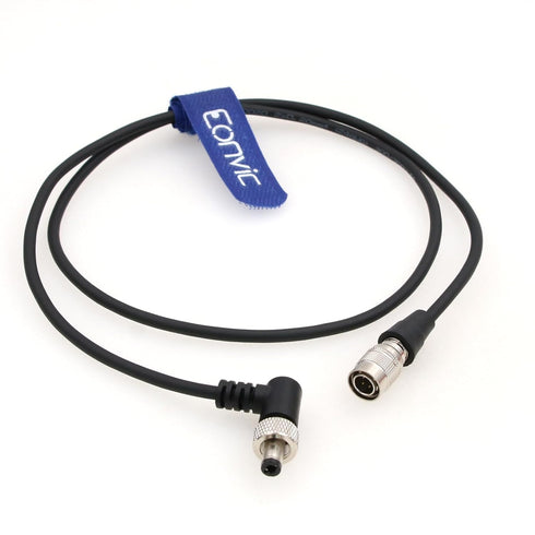 Eonvic Hirose 4 Pin Male for Sony F5 F55 Camera to Locking 2.1mm DC Right Angle Power Cable for Lectrosonics