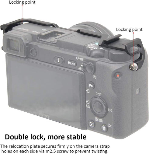 Dual Cold Shoe Adapter Relocation Plate, Easy Hood Microphone Extension Cold Shoe Mount Bracket for Sony Alpha A6400