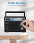 PRUNUS Portable Radio AM FM, Battery Operated and Plug in Wall, Loud Speaker with AUX in and Microphone