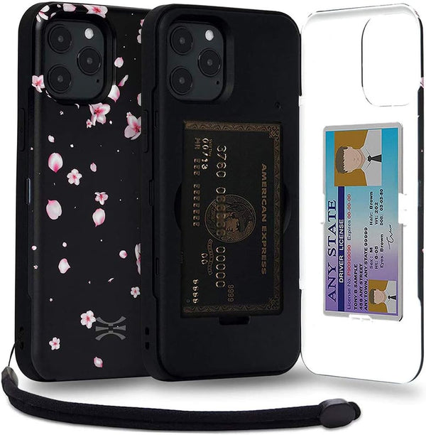TORU CX PRO Wallet Case for iPhone 12 Pro Max, Protective Shockproof Cover with Hidden Card Holder & Wrist Strap -