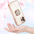 Omorro iPhone 11 Pro Case with Ring Kickstand, 360 Rotation, Shiny Rose Gold Edge, Compatible with Magnetic Car Mount