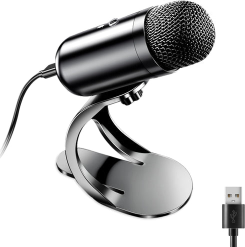 LIANGSTAR USB Computer Microphone, Podcast Mic Desktop with Mute Button for Recording Streaming,