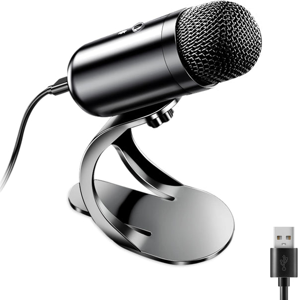 LIANGSTAR USB Computer Microphone, Podcast Mic Desktop with Mute Button for Recording Streaming,