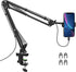 Phone Holder for Desk and Bed, Adjustable Clamp Clip Flexible Stand for iPhone, Samsung, Google Pixel, Moto (Black)