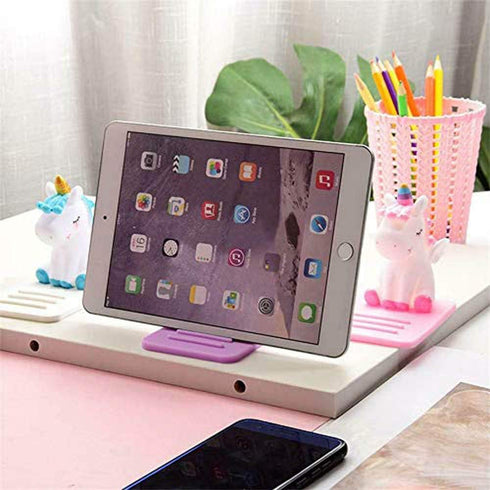 ZOSTLAND Cute Unicorn Fly Horse Phone Holder, Adjustable Stand, Creative Cartoon Desktop Phone Stand - Unicorn Purple