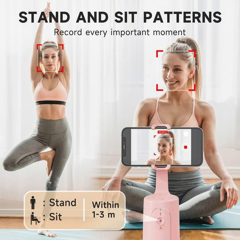 Auto Face Tracking Tripod, 360° Rotation Auto Tracking Phone Holder with Remote and Gesture Control