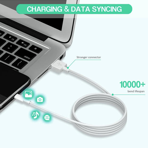 MFi Certified 10FT iPad Charger Cord with 12W Fast Charging Block, Portable Travel Plug, Compatible with iPad, iPhone,