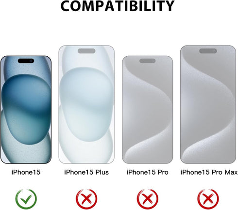 ZUSLAB Screen Protector Compatible with Apple iPhone 15 6.1 Inches 2023,?Anti Blue Light? Tempered Glass Film,?2 Pack??Full Coverage? Easy Installation Anti-Scratch 9H HD Filter Cover
