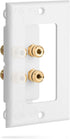 Fosmon Home Theater Wall Plate - Premium Gold Plated Copper Banana Binding Post Coupler Type (White) (Two Speaker)