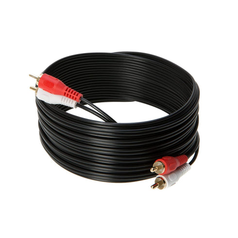 2RCA Male to 2RCA Male Composite Audio Cable, Gold Plated, Available in 3ft, 6ft, 10ft, 12ft, 25ft (25FT)