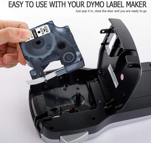 Oozmas Replacement for DYMO LabelManager 150 160 280 420P 360D Refill, 5 Cartridges Black on White