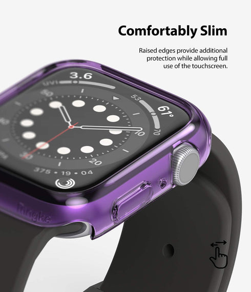 Ringke Slim Anti-Yellowing Material Case for Apple Watch Series 6, 5, 4, SE (2020), SE (2022) 40mm - Clear & Purple