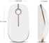 VssoPlor Wireless Mouse, Slim Portable 2.4G Computer Mice with Nano Receiver for Notebook, PC, Laptop (White and Gold)