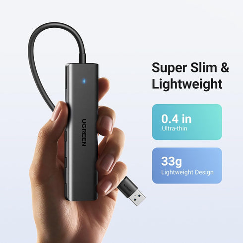 UGREEN USB 3.0 Hub, 4 Ports Ultra-Slim USB A Splitter for Mouse, Keyboard, Flash Drive, Compatible with Laptop, Desktop