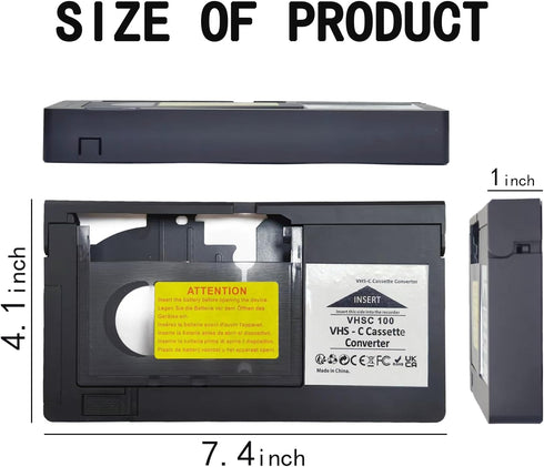 BECBOLDF Cassette Cassette 8mm Hi8 4 VHS-C Adapter Compatible with VHS-C SVHS Camcorders Motorized VHS Converter Not