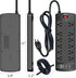 Alestor 12 4 6 (1875W/15A), 2700 Power Strip, Surge Protector with Outlets and USB Ports, Feet Extension Cord Joules