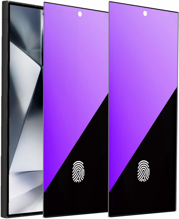 2 Pack Anti-Blue Privacy Tempered Glass for Samsung Galaxy S24 Ultra, Anti-Spy Screen Protector Film