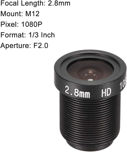 uxcell 2 Pcs CCTV Camera Lens 2.8mm Focal Length 1080P F2.0 1/3 Inch Wide Angle for CCD Camera