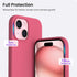ORNARTO 15 6.1, 3 6.1 Inch, Compatible with iPhone Case Slim Liquid Silicone Layers Full Covered Soft Gel Rubber Phone