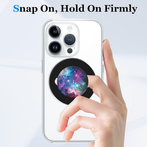 Magnetic Expanding Phone Stand Compatible with MagSafe Phone Grip Socket, iPhone 15 14 13 12 Pro Max Plus Mini (Nebula