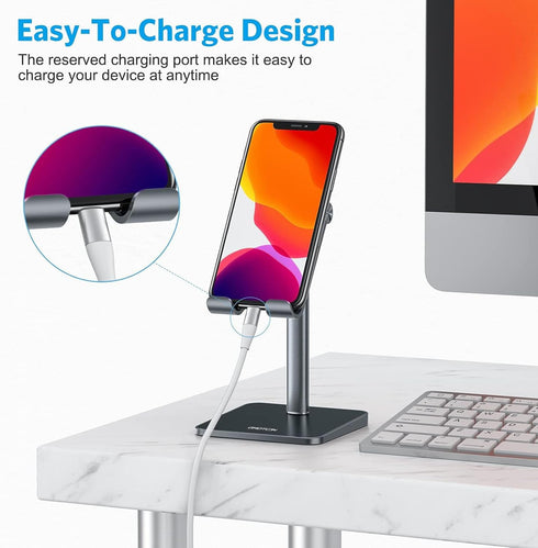 OMOTON Air/17 11 S20 S10 S9 S8 (3.5-7.0-Inch), Cell Phone Stand, Adjustable Angle Height Desk Phone Dock Holder