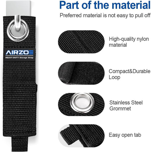 AIRZOE Blue Wool Heavy Duty Storage Cable Straps, 13-inch (6 Pack), Lock Style
