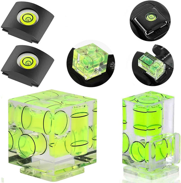 Camera Level Hot Shoe Level, 3 Axis Bubble Spirit Level Compatible with Nikon, Olympus, Pentax Digital and Film Cameras