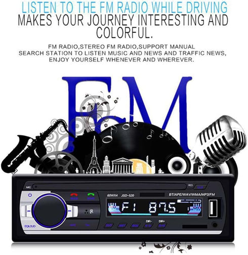 wepeculior MP3 Multimedia Car Stereo Single Din Bluetooth Audio Hands-Free Built-in Microphone Player No CD/DVD Player