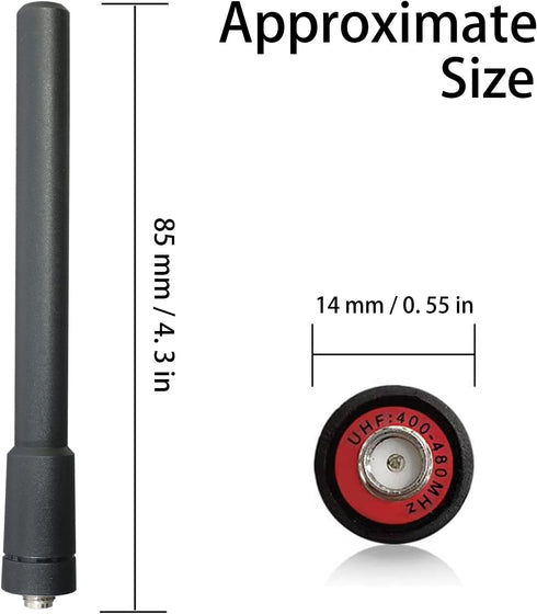 Samcom Two Way Radio Short Antenna - 3.4 Inch Elastic Antenna for Walkie Talkies UHF 400-480MHz (1pcs)